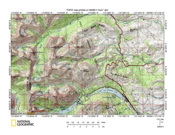 Montana Marias River drainage basin area landform origins, Montana, USA ...