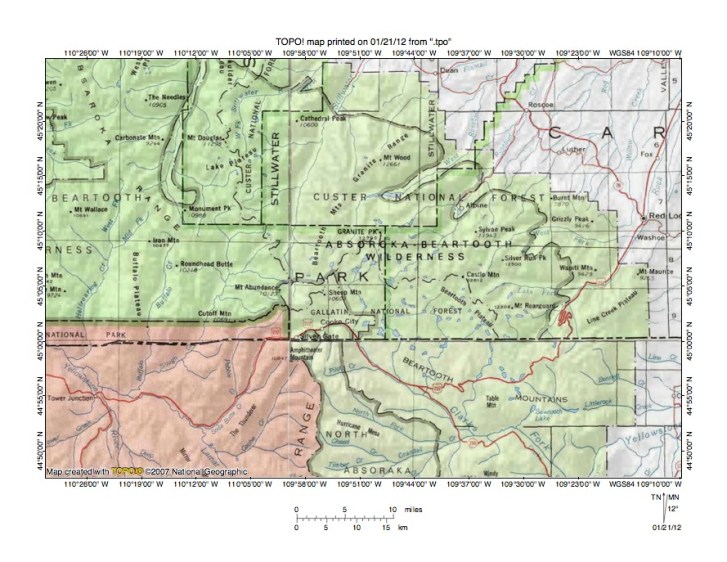 Stillwater River-Lamar River drainage divide area landform origins in ...