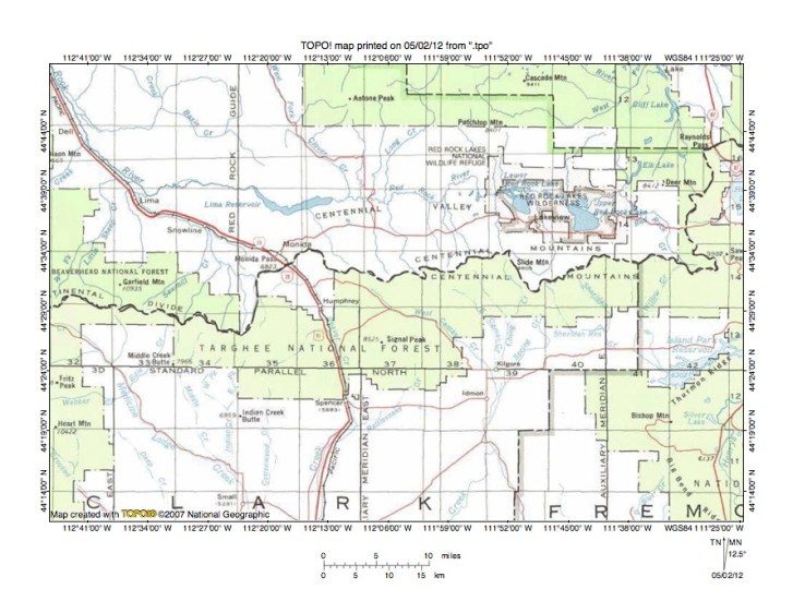 Red Rock River-Camas Creek drainage divide area landform origins along ...